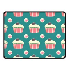 Retro 40s 50s Cupcake Pattern 2 Two Sides Fleece Blanket (small) by violetheavensky